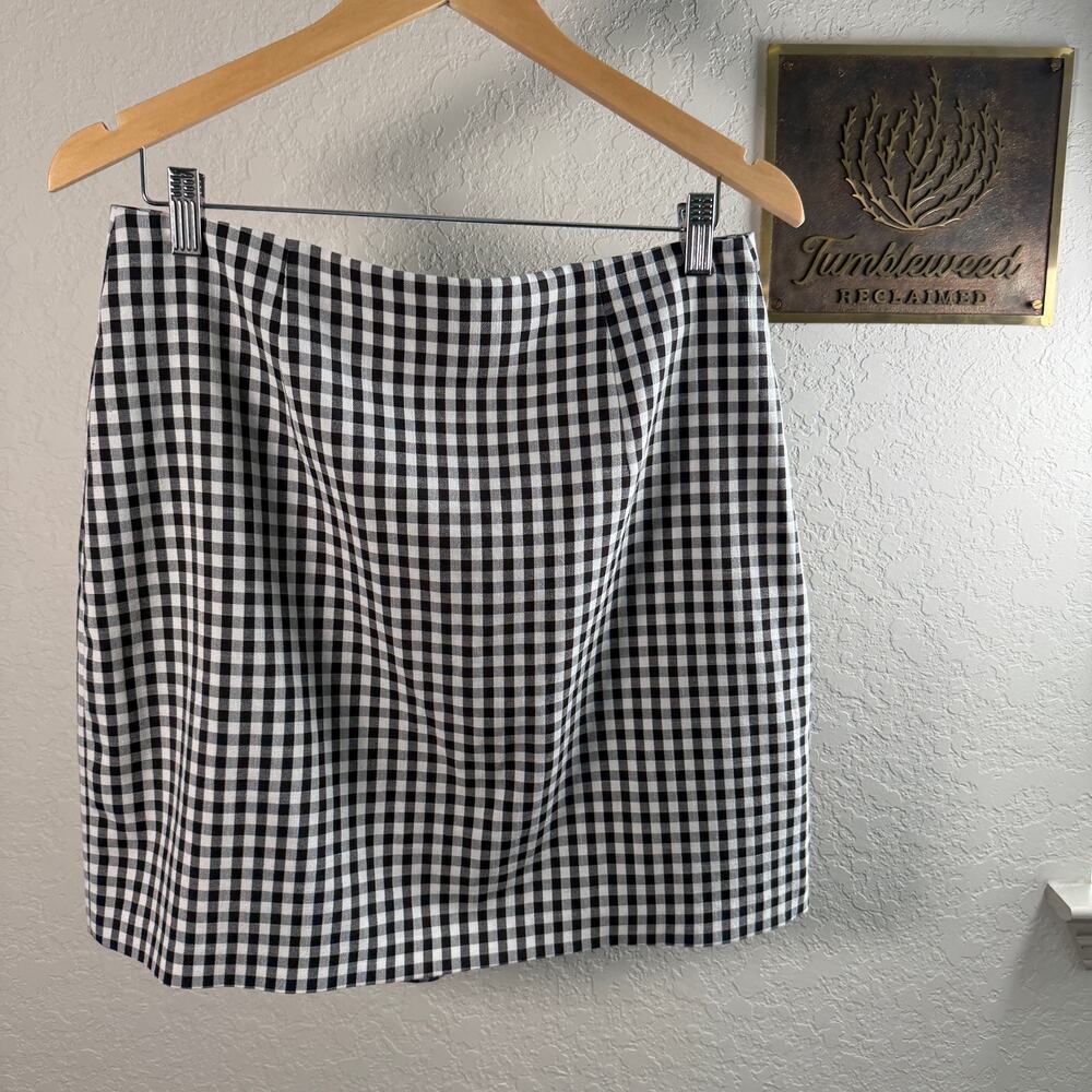 Women's Laundry‎ by Shelli Segal Black and White GIngham Mini Skirt Size Medium - Picture 7 of 8